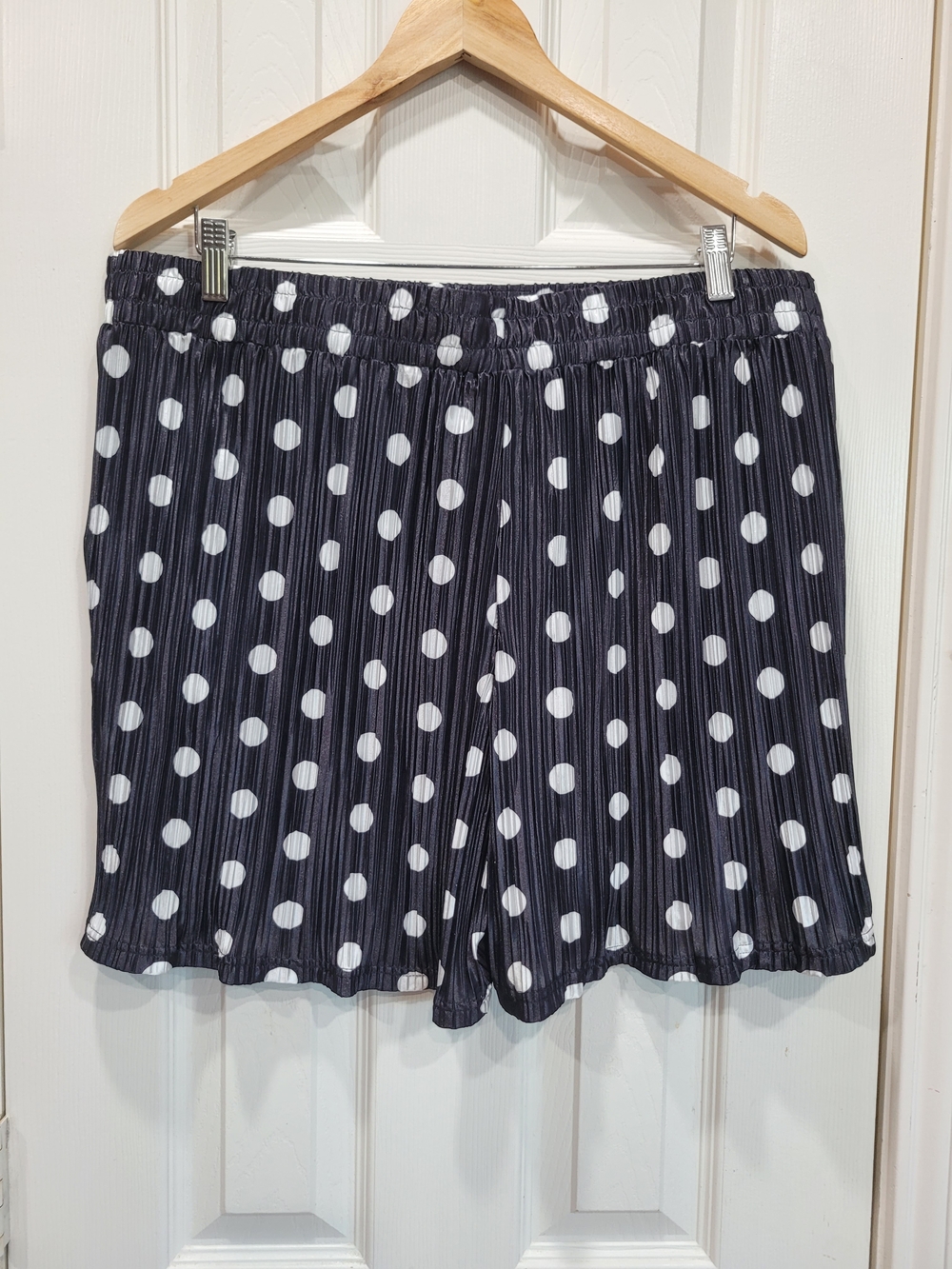 NWT Burnt Toast Hot Spot Plissé Polka Dot Shorts L/XL Black White - Picture 5 of 7